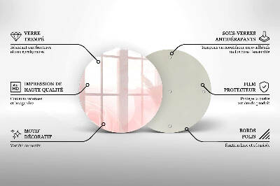 Glasplaat voor grafkaars Pastelkleurige rozenachtergrond