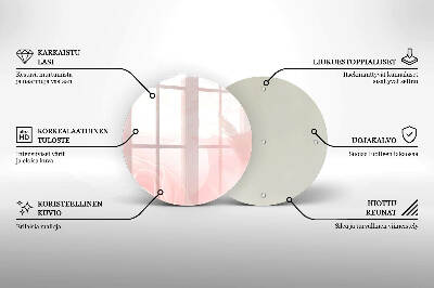 Glasplaat voor grafkaars Pastelkleurige rozenachtergrond