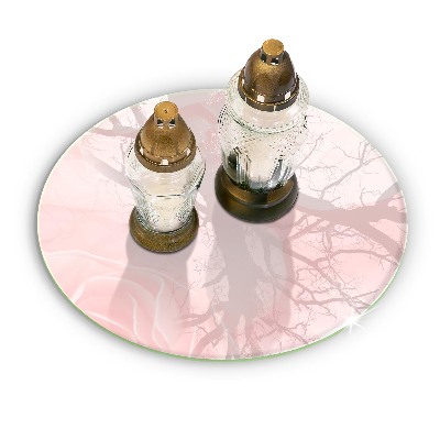 Glasplaat voor grafkaars Pastelkleurige rozenachtergrond