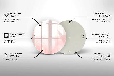 Glasplaat voor grafkaars Pastelkleurige rozenachtergrond