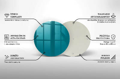 Glasplaat voor grafkaars Turquoise kleur