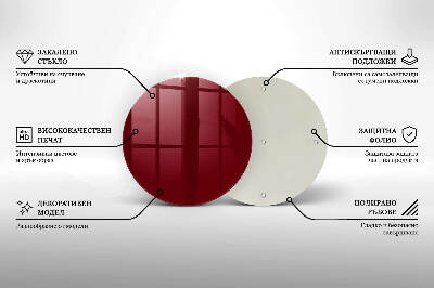 Glasplaat voor grafkaars Bourgondische kleur
