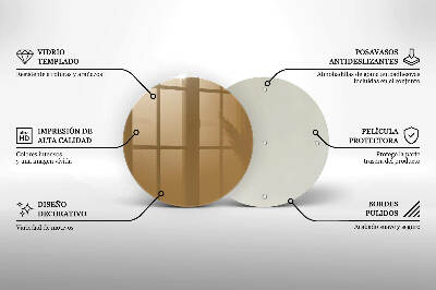 Glasplaat voor grafkaars Beige kleur