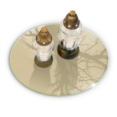 Glasplaat voor grafkaars Beige kleur