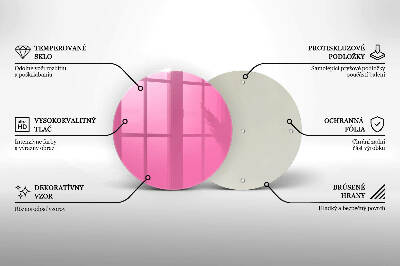 Glasplaat voor grafkaars Roze kleur