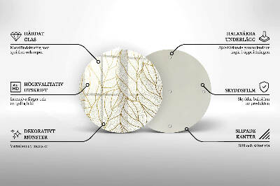 Grafkaars onderzetter Lijnkunst bladpatroon