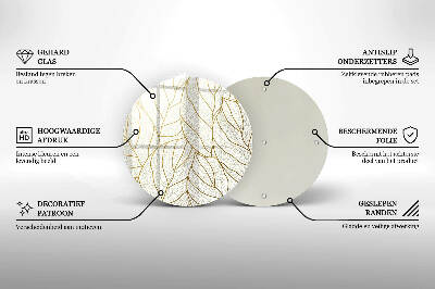 Grafkaars onderzetter Lijnkunst bladpatroon