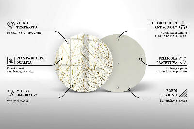 Grafkaars onderzetter Lijnkunst bladpatroon