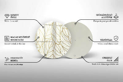 Grafkaars onderzetter Lijnkunst bladpatroon