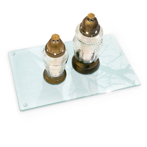 Glasplaat voor grafkaars rectangular transparant
