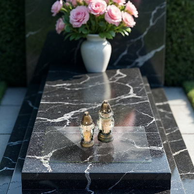 Glasplaat voor grafkaars rectangular transparant