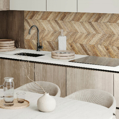 Zelfklevend wandpaneel Visgraatmotief van hout