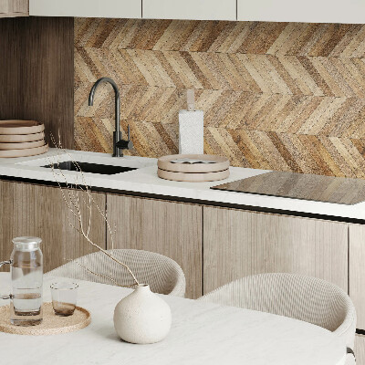 Zelfklevend wandpaneel Visgraatmotief van hout