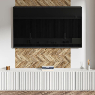 Zelfklevend wandpaneel Visgraatmotief van hout