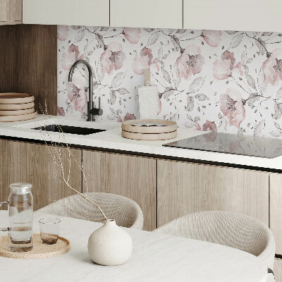 Zelfklevend wandpaneel Bloemenmotief in aquarelstijl