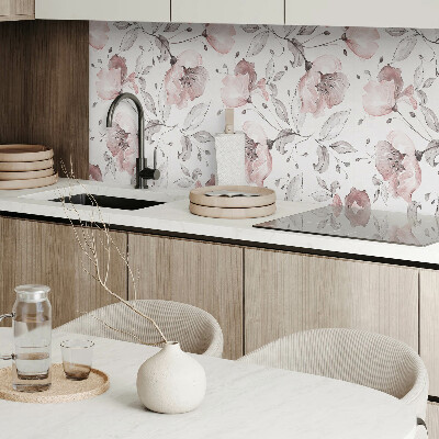 Zelfklevend wandpaneel Bloemenmotief in aquarelstijl