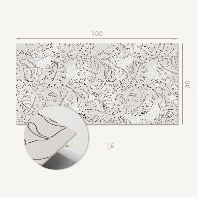 Vinyl wandpaneel Bladpatroon in rechte lijnen