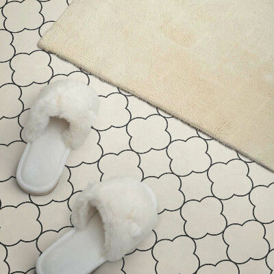 Vinyl wandpaneel Bloemenpatroon in een gaas