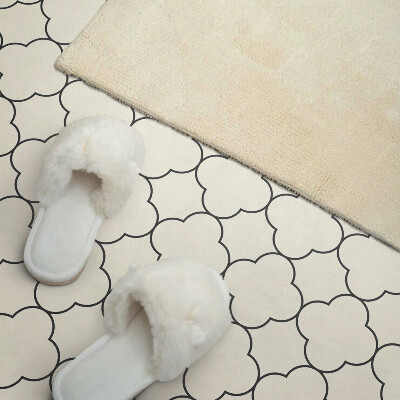 Vinyl wandpaneel Bloemenpatroon in een gaas