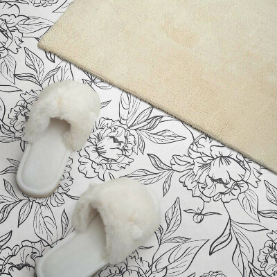 Vinyl wandpaneel Bloemstuk met groene bladeren