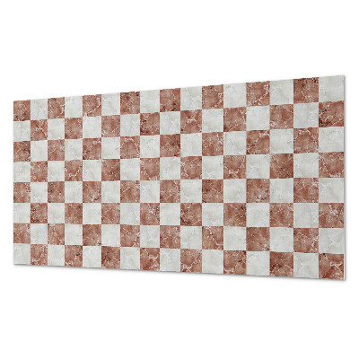 Zelfklevend wandpaneel Marmeren schaakbord in een elegante stijl