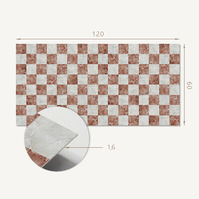 Zelfklevend wandpaneel Marmeren schaakbord in een elegante stijl