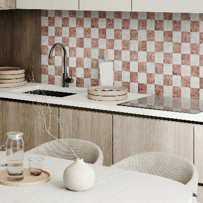 Zelfklevend wandpaneel Marmeren schaakbord in een elegante stijl