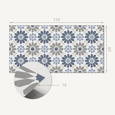 Zelfklevend wandpaneel Bloemenharmonie in symmetrie