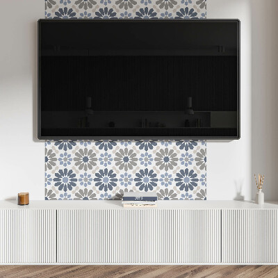 Zelfklevend wandpaneel Bloemenharmonie in symmetrie