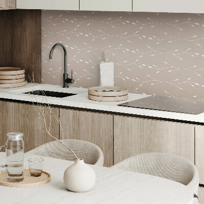 Vinyl wandpaneel Bloemmotief van subtiele bladeren