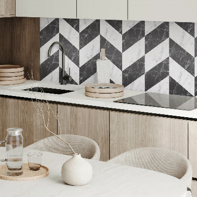 Vinyl wandpaneel Marmeren visgraat in een elegante stijl