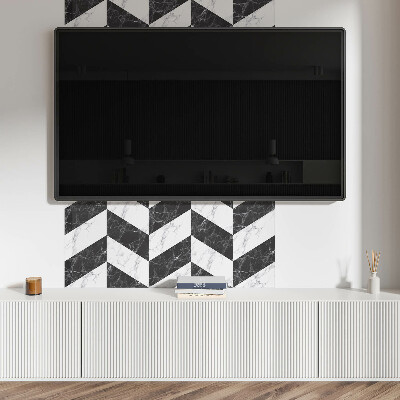 Vinyl wandpaneel Marmeren visgraat in een elegante stijl