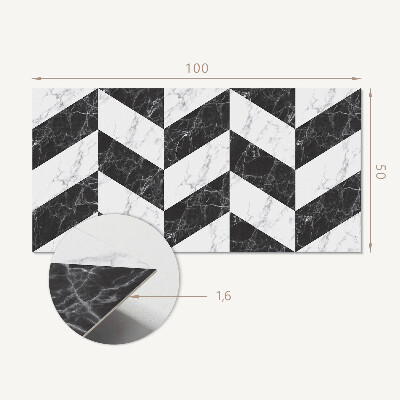 Vinyl wandpaneel Marmeren visgraat in een elegante stijl