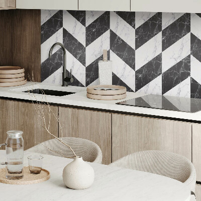 Vinyl wandpaneel Marmeren visgraat in een elegante stijl