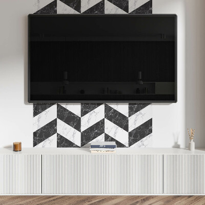 Vinyl wandpaneel Marmeren visgraat in een elegante stijl