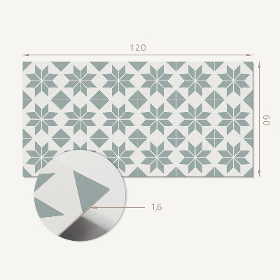 Vinyl wandpaneel Bloemenmotieven in geometrische stijl