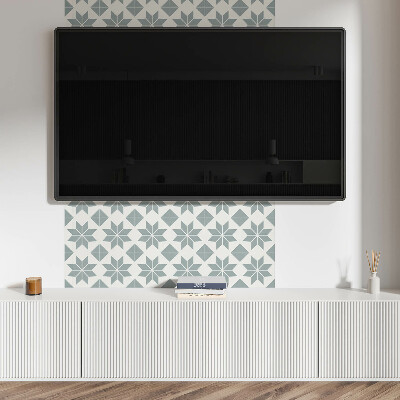 Vinyl wandpaneel Bloemenmotieven in geometrische stijl