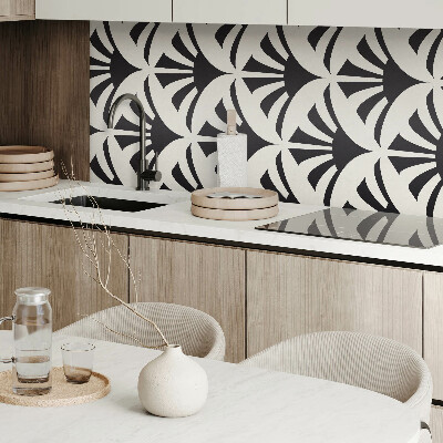 Zelfklevend wandpaneel Groene accenten in een abstracte stijl