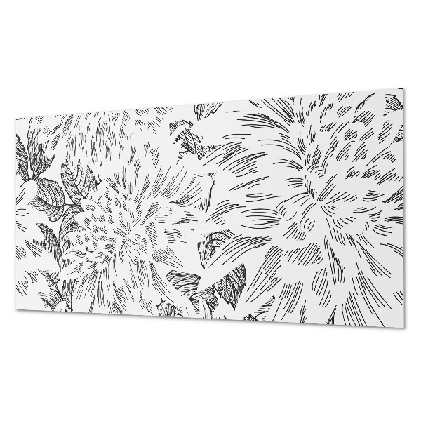 Wandpaneel pvc Bloemenmotief met groene bladeren