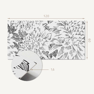 Wandpaneel pvc Bloemenmotief met groene bladeren