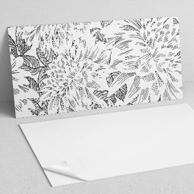 Wandpaneel pvc Bloemenmotief met groene bladeren