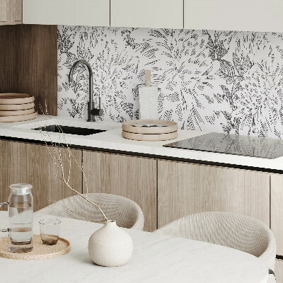 Wandpaneel pvc Bloemenmotief met groene bladeren