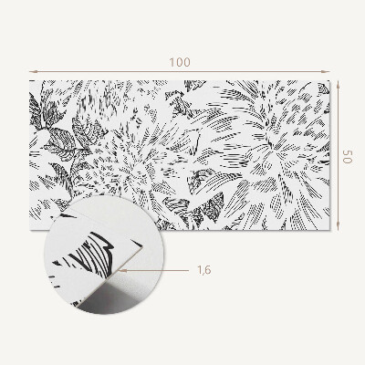 Wandpaneel pvc Bloemenmotief met groene bladeren