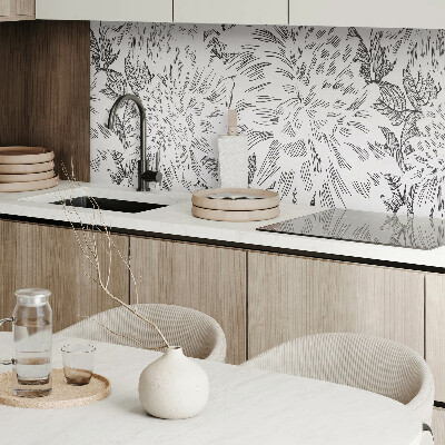 Wandpaneel pvc Bloemenmotief met groene bladeren