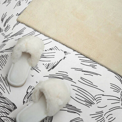 Wandpaneel pvc Bloemenmotief met groene bladeren