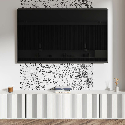 Wandpaneel pvc Bloemenmotief met groene bladeren