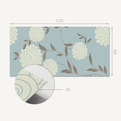 Vinyl wandpaneel Bloemenmotief met groene bladeren