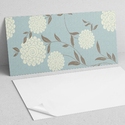 Vinyl wandpaneel Bloemenmotief met groene bladeren