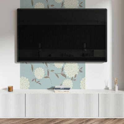 Vinyl wandpaneel Bloemenmotief met groene bladeren