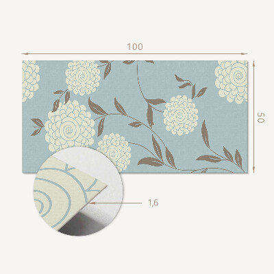 Vinyl wandpaneel Bloemenmotief met groene bladeren